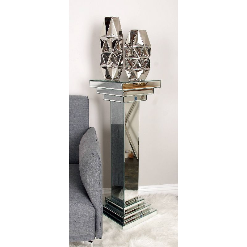 Glam Mirrored Pedestal Table Silver - Olivia &#38; May, 1 of 18