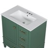 NicBex 30" Bathroom Vanity with Sink, Bathroom Cabinet Storage with 2 Spacious Drawers and 1 Large Cabinets for Bathroom, Green - 2 of 4
