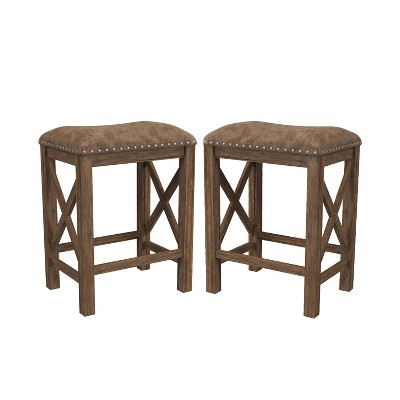 Set Of 2 Willow Bend Counter Height Barstool Walnut/brown- Hillsdale ...