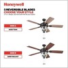 Honeywell Ceiling Fans Glencrest 52 Inch Ceiling Fan with LED Light and Pull Chain Control, Indoor/Outdoor Fan, 5 Contemporary Blades, Bronze - 3 of 4