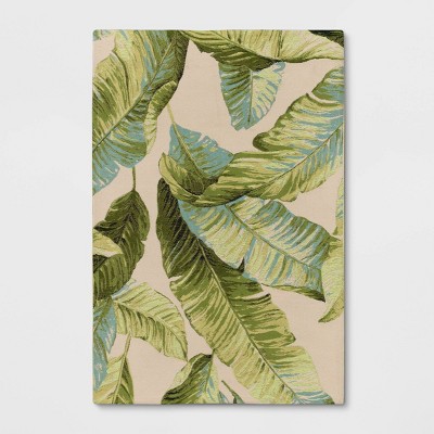 4' x 6' Vacation Tropical Outdoor Rug Green - Threshold™