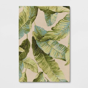 Vacation Tropical Outdoor Rug Green - Threshold™ - 1 of 4