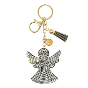 Wrapables Crystal Bling Key Chain Keyring with Tassel Car Purse Handbag Pendant, Angel - 1 of 4