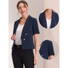 Allegra K Women's Regular Fit Shawl Collar Open Front Short Sleeve Work Office Suit Blazer - 2 of 4