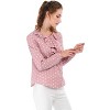 Allegra K Women's 1950s Vintage Ruffle Neck Long Sleeve Dots Chiffon Blouse - 4 of 4