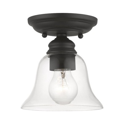 Livex Lighting Moreland 1 - Light Semi-Flush Mount in  Black