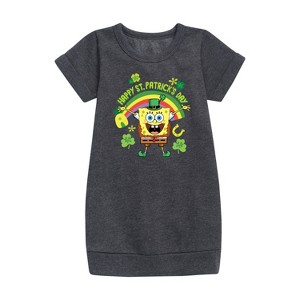 - SpongeBob Squarepants - Happy St. Patricks Day Graphic Short Sleeve Fleece Dress - 1 of 3