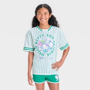 Girls' Hello Kitty Coordinating Jersey - Green/Off-White - 1 of 3