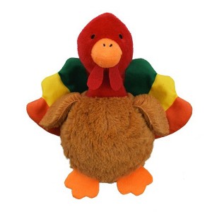 Multipet Harvest Knobby Noggin' Turkey Dog Toy - 1 of 3