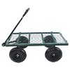 FURNIinspire Wheelbarrows And Lawn Carts Outdoor Steel Frame Wagon Cart Garden Cart, Ideal For Firewood And Yard Debris, Green, 40“*19"*40" - 4 of 4