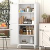 COWLOWN 2-Door Metal Storage Cabinet with Adjustable Shelves, Tall Steel Pantry Locker for Kitchen, Office, Living Room - 4 of 4
