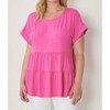 Women's Short Sleeve Tiered Tunic - entro - 2 of 4