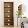 ODK 5-Tiers Storage Bookcase with Doors Tall Bookcase Farmhouse Cabinet with Adjustable Shelves Wooden Bookshelf Display Cabinet for Living Room - 2 of 4