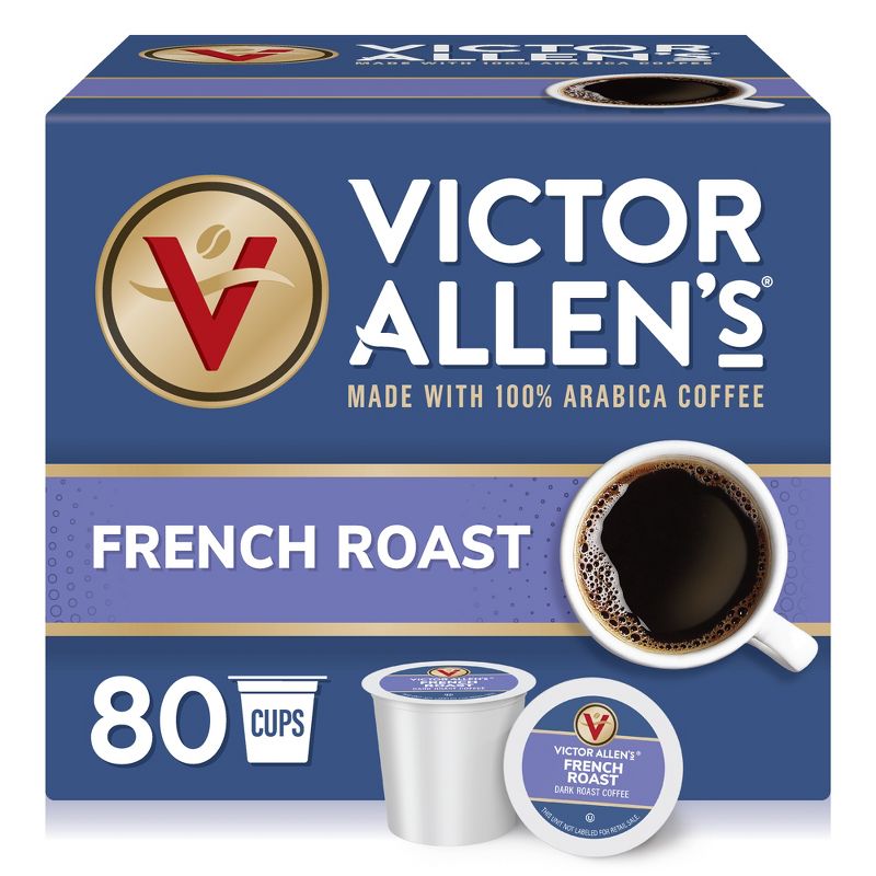 Victor Allen's Coffee French Roast Single Serve Coffee Pods, 80 Ct, 1 of 11