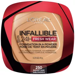 L'Oreal Paris Infallible Up to 24H Fresh Wear Foundation in a Powder - 250 Radiant Sand - 0.31oz