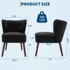 Modern Wingback Chair for Living Room, Armless Lounge Chair with Wood Legs, Upholstered Makeup Vanity Tufted Side Chair with Decor Comfy Back, 2PCS - 2 of 4