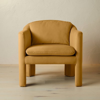 Linaria Fully Upholstered Velvet Accent Chair Mustard - Opalhouse ...