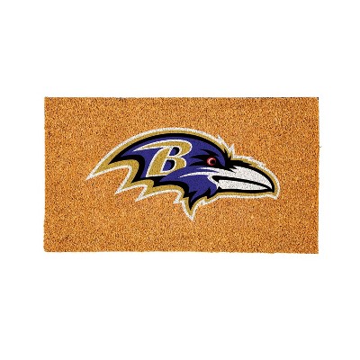 EvergreenNFLBaltimore Ravens Logo Natural Coir 28 x 16 Inches Indoor Outdoor Doormat