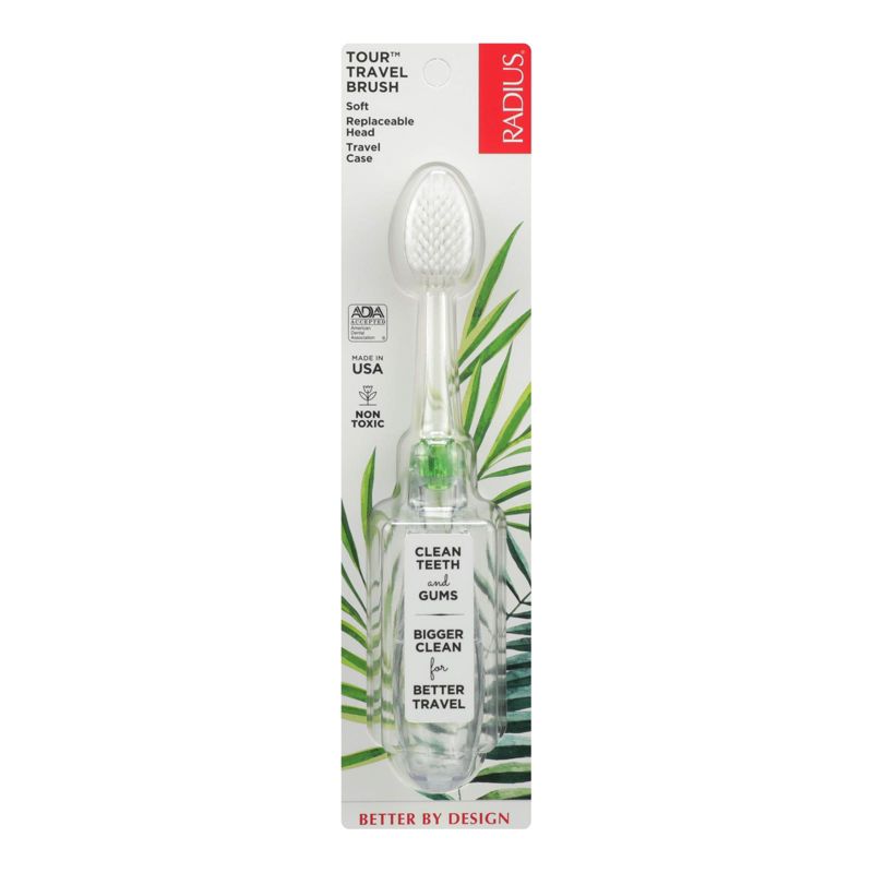 Radius Tour Travel Brush Soft Replaceable Head Toothbrush Travel Case - 6 ct, 2 of 6