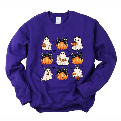 Simply Sage Market Women's Graphic Sweatshirt Ghost and Pumpkin Coquette