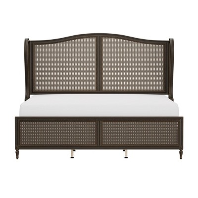 Sausalito King Bed with Wingback Headboard in Oiled Bronze