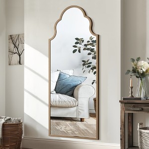 PexFix 24 in. W x 59 in. H Vintage Arched Iron Framed Decorative Wall Mirror in Bronze - 1 of 4