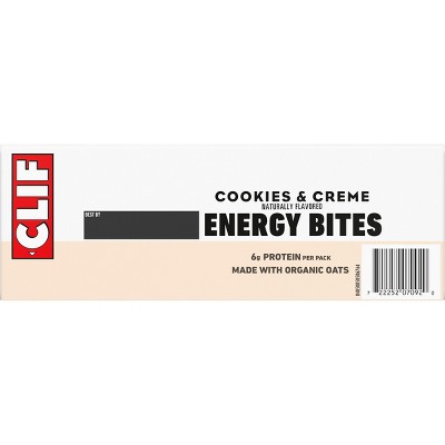 CLIF Bar Plant Based Energy Bites Cookies & Creme Made with Organic Oats - 6g Protein - 9.7oz/5ct