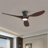 TALOYA 52 inch Matte Black Integrated LED Indoor Flush Mount Ceiling Fan with Light and Remote (3-Blade),Woodgrain Blades - 4 of 4