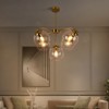 PAKOKULA Modern 5-Light Gold Sputnik Branch Chandelier with Clear Open Globe Glass Shades for Dining Room Living Room - 4 of 4