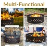 Sunnydaze Outdoor Heavy-Duty Steel Portable Large Round Crossweave Cut Out Fire Pit Ring - 36" - Black - 3 of 4