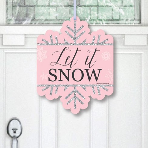 Big Dot Of Happiness Pink Winter Wonderland - Wall Art Snowflake Decor 7.5  x 10 in - Set of 3 Prints