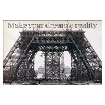 Trends International Eiffel Tower Construction Framed Wall Poster Prints