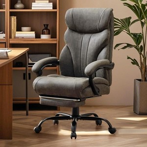 Office Chair with Foot Rest, PU Home Computer Desk Chairs with Ergonomic Back Support, 360¡ãSwivel Free, 500LBS Big and Tall Office Chair - 1 of 4