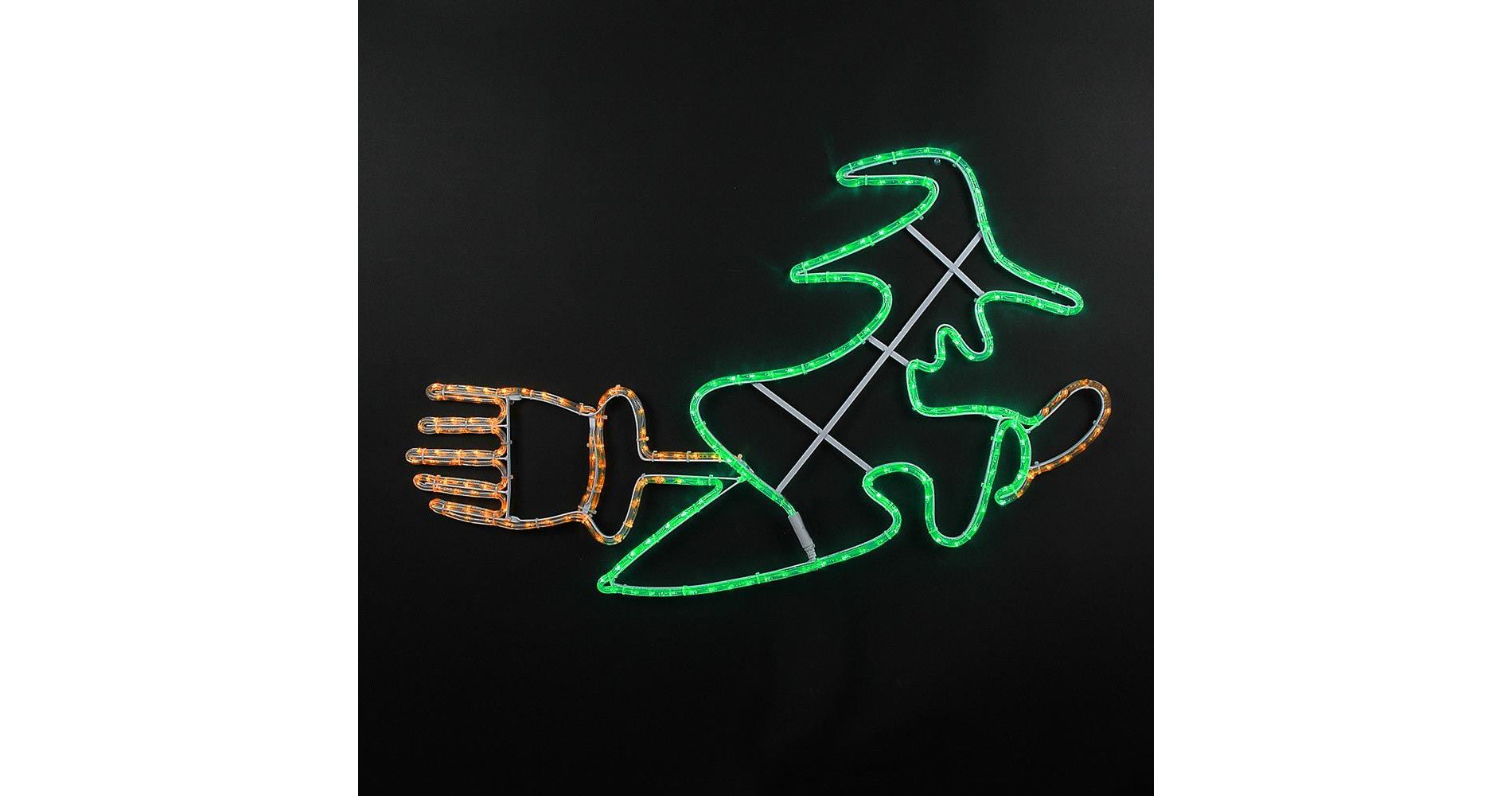 Novelty Lights 40" Green and Orange Halloween Witch LED Rope Light Motif