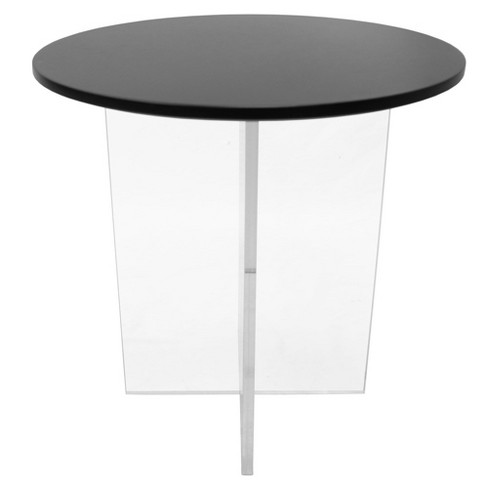 Leisuremod Coffee Table With Round Tabletop And Sturdy Acrylic Cross Base Valore Series Target