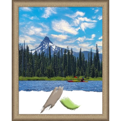 Elegant Brushed Bronze Narrow Wood Wall Picture Frame