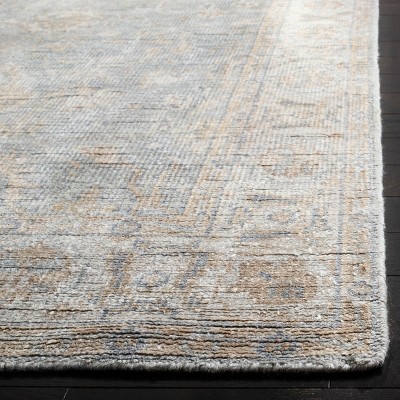 Hand-Knotted Artisan Light Blue Wool 4' x 6' Rectangular Rug