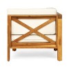 Christopher Knight Home Brava Outdoor Acacia Wood 3 Seater Sofa and Coffee Table Set with Cushions - 4 of 4