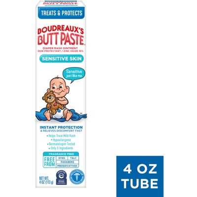 Boudreaux's BP Butt Paste Baby Diaper Rash Cream for Sensitive Skin - 4oz