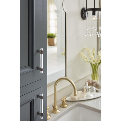Clear and Oil-Rubbed Bronze 3-3/4" Cabinet Bar Pull