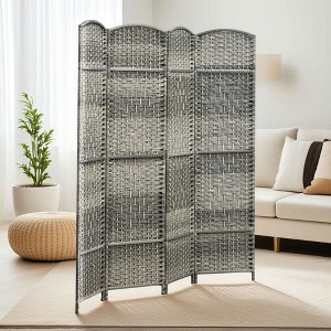 Resenkos 3-Panel 6' Tall Folding Room Divider Screen - Freestanding Wood Privacy Partition for Home Office, Mixed - 1 of 4