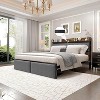 Metal Bed Frame with LED Lights & 2 Drawers, Upholstered Charging Storage Headboard, Noise-Free, Sturdy Build - 3 of 4