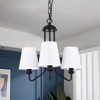 PAKOKULA Modern 3-Light Black Farmhouse Branch Chandelier with White Fabric Shade - 2 of 4