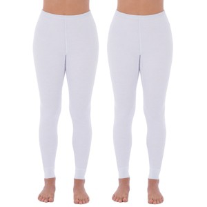 Fruit of the Loom Women's and Plus Long Underwear Waffle Thermal Pants, 2-Pack - 1 of 4