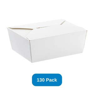 Inno-Pak 29 oz Paper Food Box White #8 Size - Case of 130 - 1 of 3