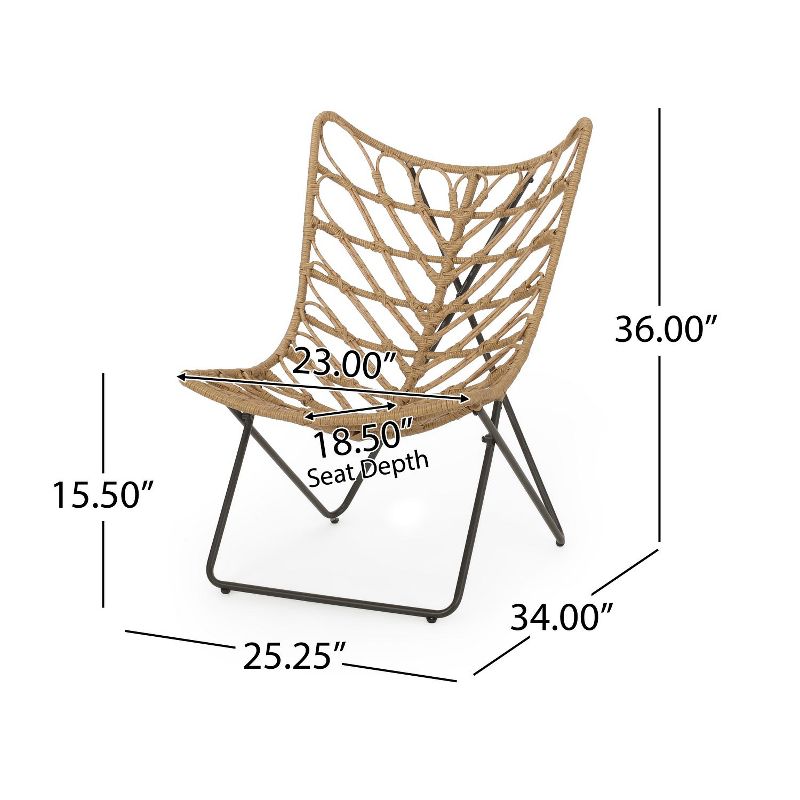 Janey 2-piece All-weather Wicker Patio Dinning Chairs, Armless Chairs, Outdoor Furniture - Maison Boucle, 4 of 9