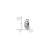 Black Bow Jewelry Sterling Silver, Clear CZ, Wheel Pattern Bead Charm - 2 of 3