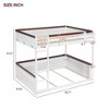 Queen Size Wooden Bunk Bed with Built-in Shelves, Storage Box, LED Light & USB Charging Station, No Box Spring Needed, White/Gray - ModernLuxe - 3 of 4