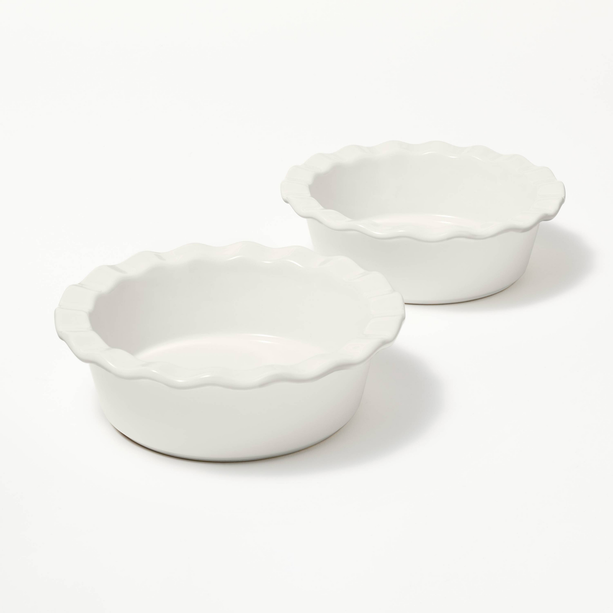 2pc Round Stoneware Mini Pie Dish Cream - Figmint™