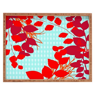 Caroline Okun Petiole Rectangle Tray - Red - Deny Designs